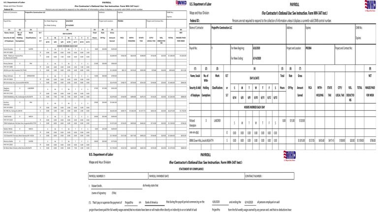 certified payroll report